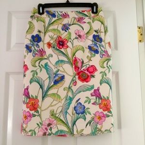 A colorful, floral skirt